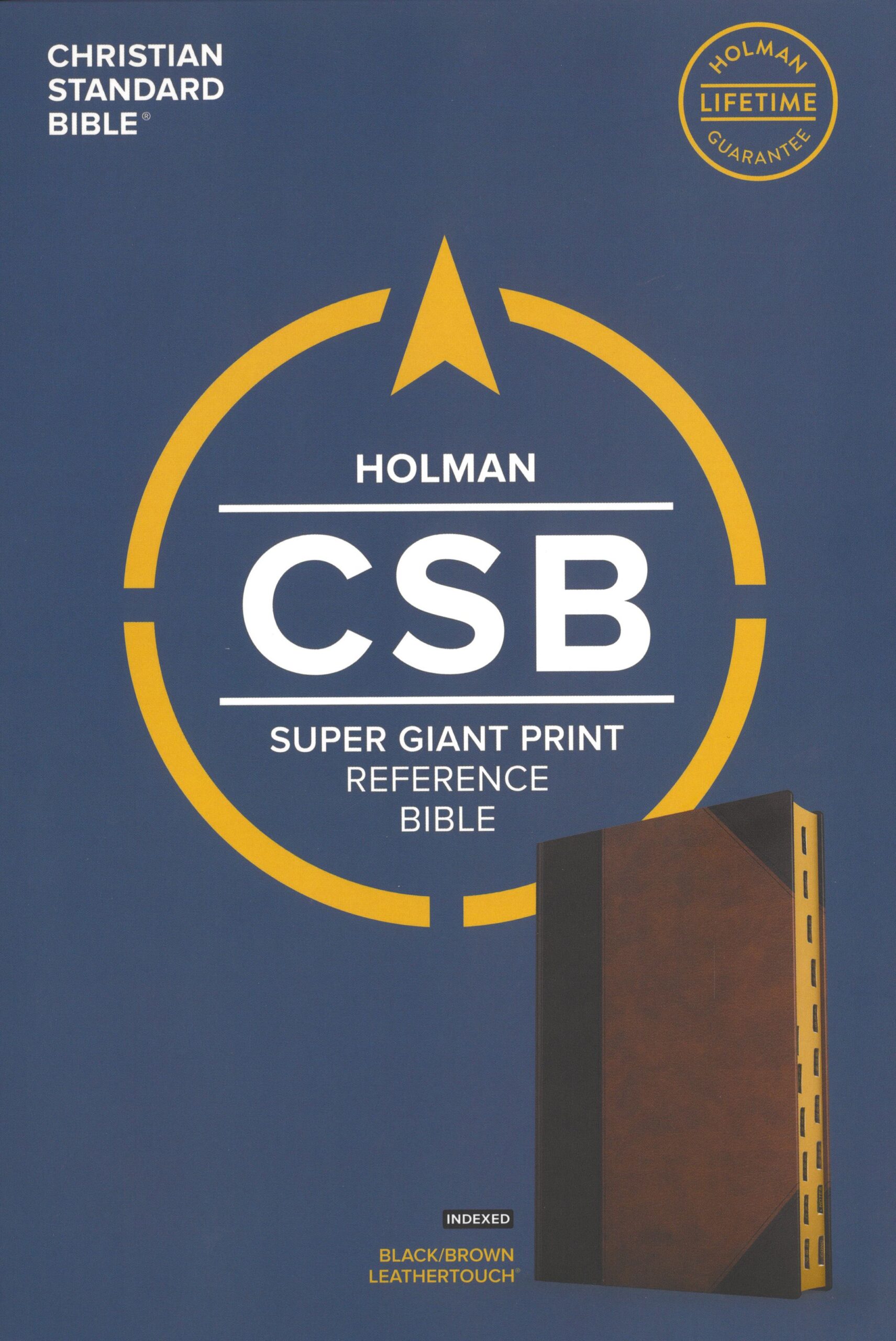CSB Super Giant Print Reference Bible, Black/Brown Leathertouch