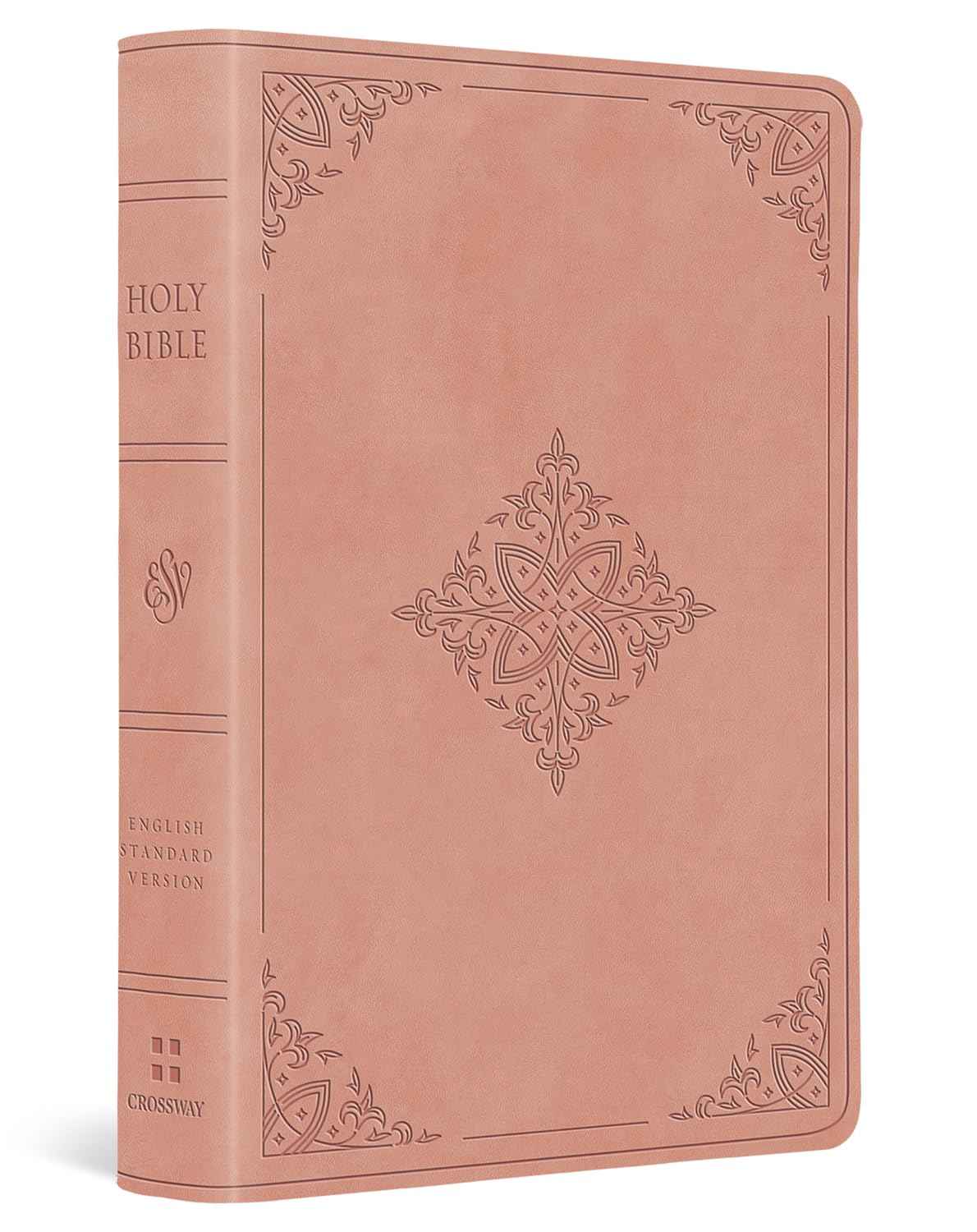 ESV Large Print Compact Bible (TruTone, Pink, Fleur-de-lis Design)