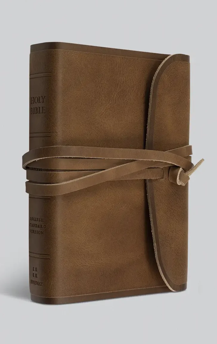 ESV Large Print Compact Bible, Natural Leather