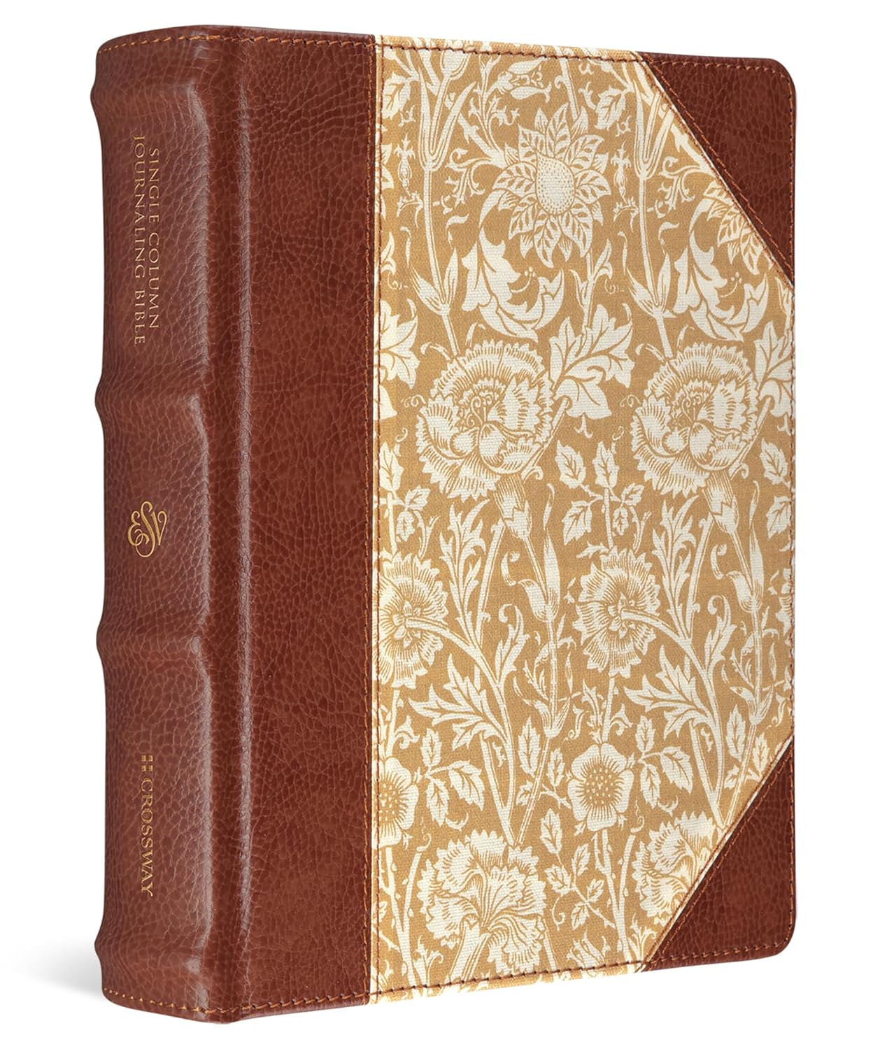 ESV Large Print Single Column Journalling Bible, Antique Floral Cloth