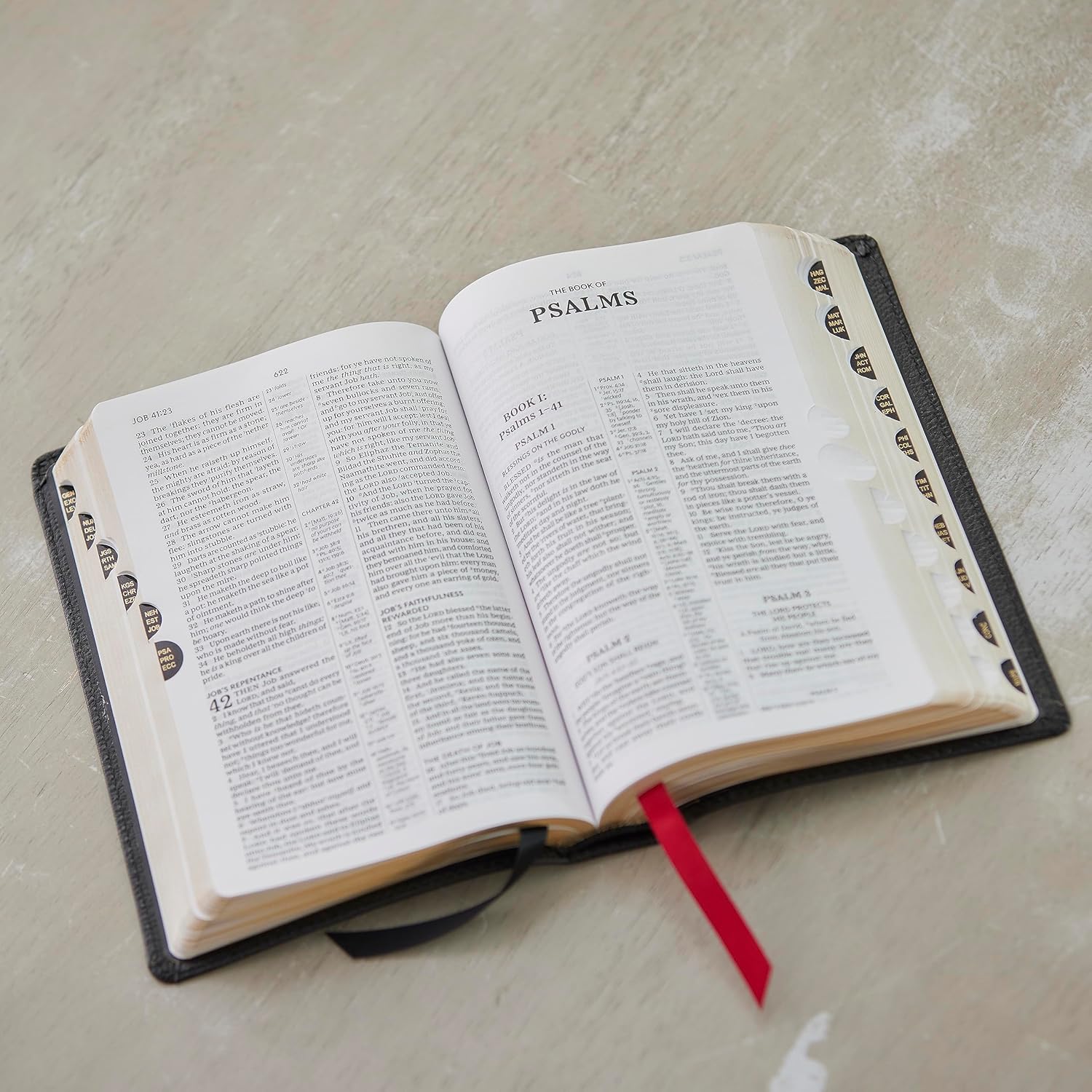 KJV Compact Bible with Column References and Thumb Index, Black Genuine Leather - Image 2