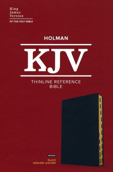 KJV Thinline Reference Bible with Thumb Index (Black Genuine Leather)